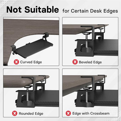 BONTEC KMT01 Under Desk Keyboard Tray, Pull-Out Keyboard & Mouse Platform - Image 3