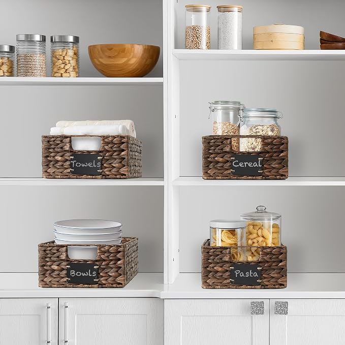 Casafield Set of 4 Water Hyacinth Pantry Baskets, - Image 2