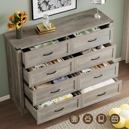 8-Drawer Dresser for Bedroom, Modern Wooden Chest of Drawers - Image 5