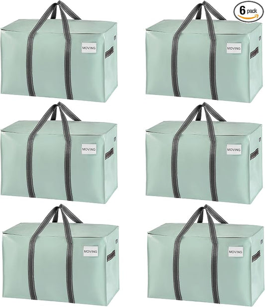 VENO 6 Pack Moving Bags and Large Christmas Storage Bins by Veno