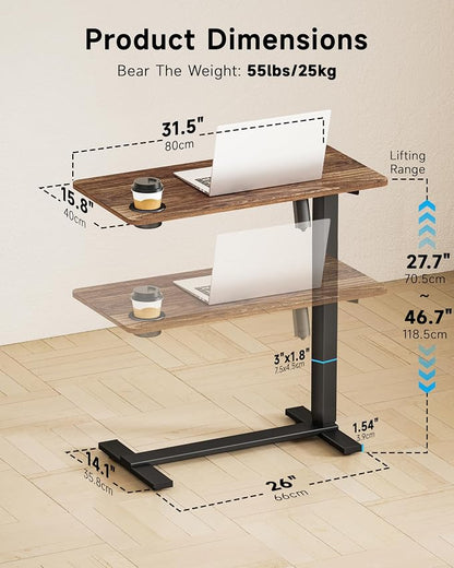 BIZUM Small Electric Standing Desk Bedside Table - Image 3