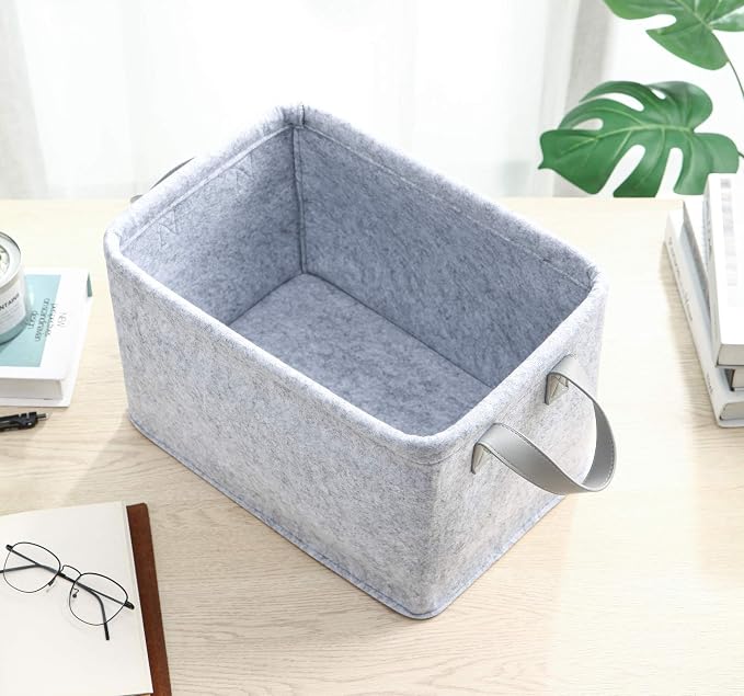 Collapsible Storage Bins Foldable Felt Fabric Storage Basket Organizer Boxes - Image 4