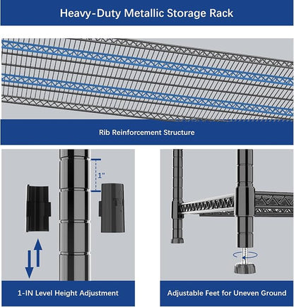 Heavy Duty Shelving, 72.2" H Garage Shelving Unit - Image 7