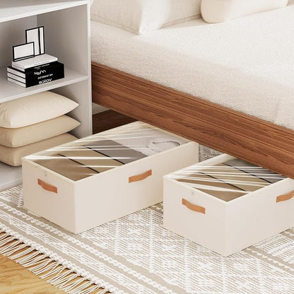 10 Inch 2 Pack Under Bed Storage Containers, 10 Inch Tall Underbed Clothes - Image 5