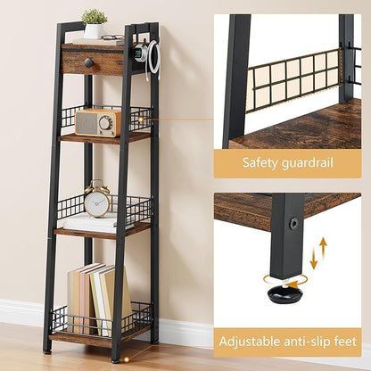 4-Tier Narrow Bathroom Table Ladder Shelf - Image 5