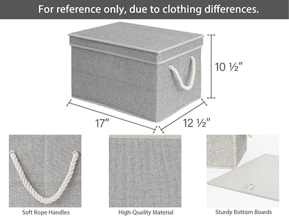 StorageWorks Storage Bins with Lids, Decorative Storage Boxes with Lid and Soft - Image 2