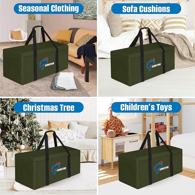 SIRUITON 69”L x 29.5”W x 21.6”H Outdoor Cushion Storage Bag, Patio Furniture - Image 6