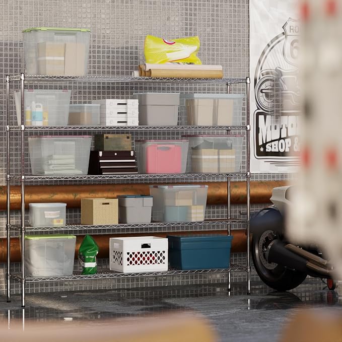 14" Deep x 72" Wide x 64" Height Wire Shelving Kit | 5-Tier | NSF Commercial - Image 5