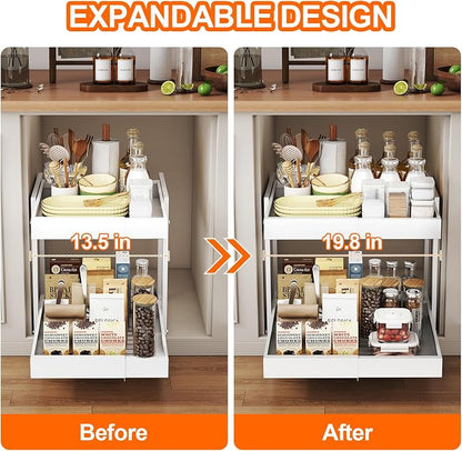Golener 2-Tier Expandable Pull Out Cabinet Organizer - Image 2