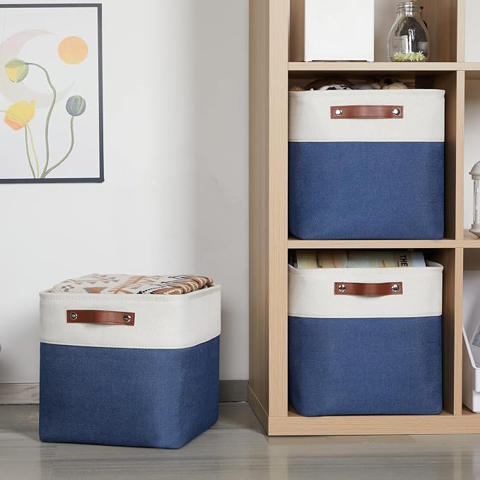 HNZIGE Fabric Storage Basket Linen Baskets - Image 7