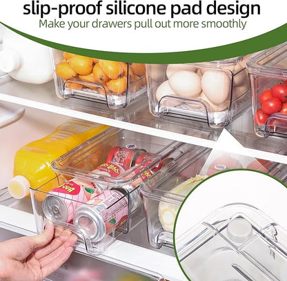 Large Fridge Organizer Drawers, 4 Pack Stackable Fruit and Vegetable Storage - Image 6