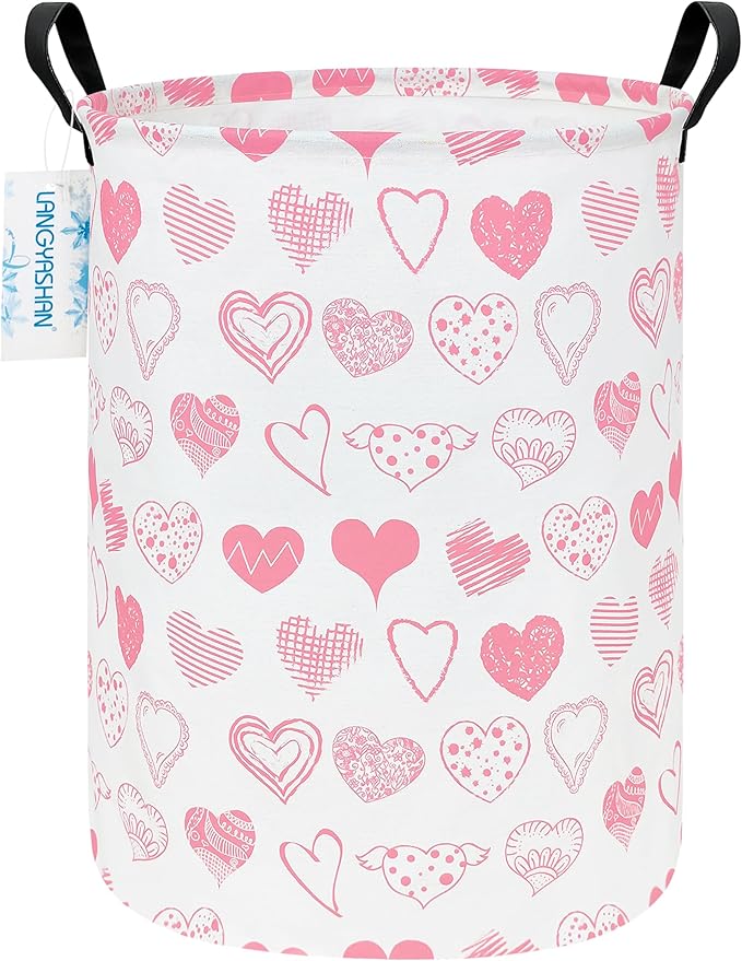 LANGYASHAN Laundry Basket Canvas Fabric Collapsible Organizer Basket by LANGYASHAN