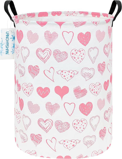 LANGYASHAN Laundry Basket Canvas Fabric Collapsible Organizer Basket by LANGYASHAN
