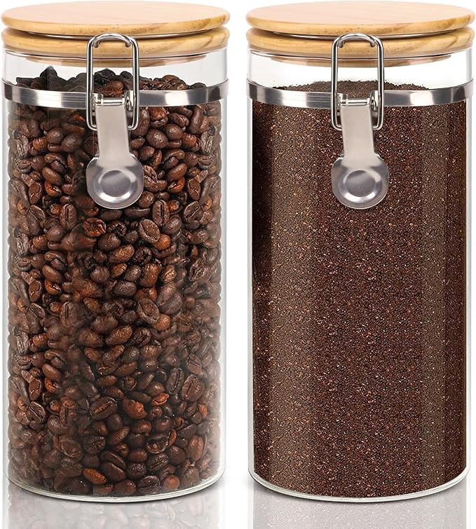 Glass Storage Jars Set Elegant Containers by EQEYBRAND