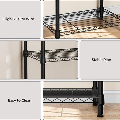 3 Tiers Shelf Metal Storage Shelves Wire Rack Closet Organizers - Image 3