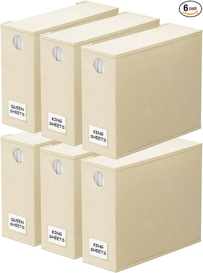 SpaceAid 6 Pack Bed Sheet Organizers and Storage, Foldable Sheet Organizer by SpaceAid