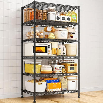 REIBII 6 Tier Shelf Metal Shelving 70"H Storage Shelves Sturdy Wire Rack Shelf - Image 6