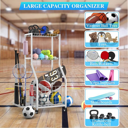 Sports Equipment Garage Organizer, Garage Ball Storage Rack - Image 3