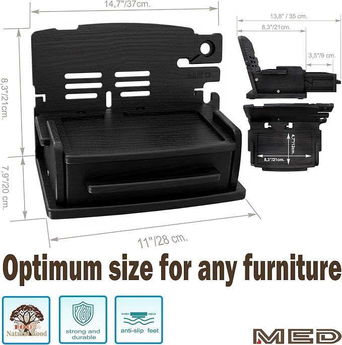 MED Wood Phone Docking Station – Nightstand Desk Organizer - Image 4