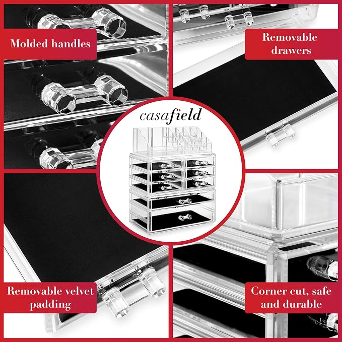 Casafield Acrylic Cosmetic Makeup Organizer & Jewelry Storage Display Case - Image 4