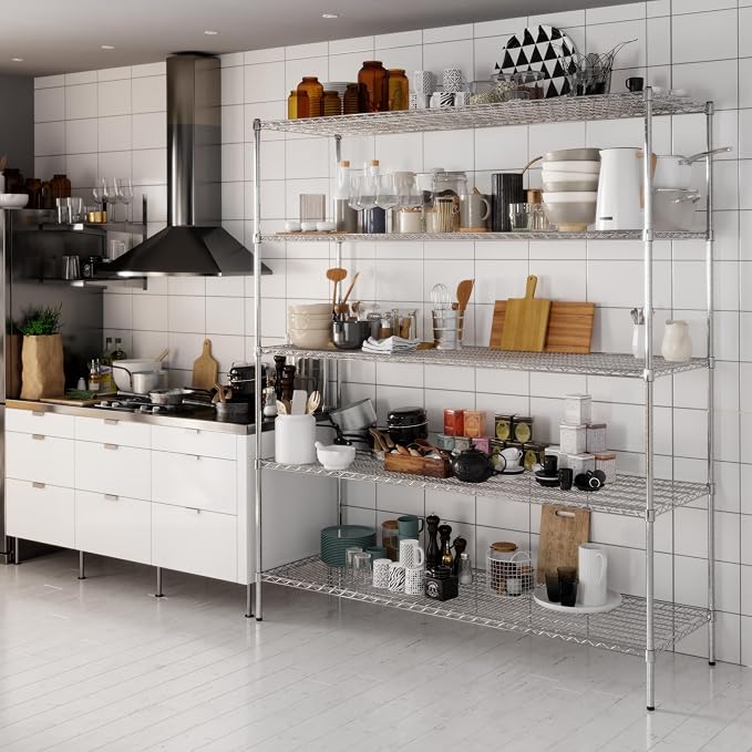 24" Deep x 72" Wide x 86" Height Wire Shelving Kit | 5-Tier | NSF Commercial - Image 8