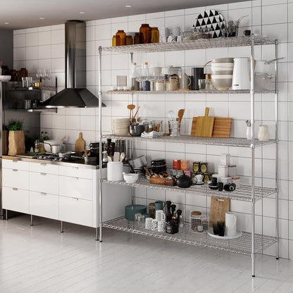 24" Deep x 72" Wide x 86" Height Wire Shelving Kit | 5-Tier | NSF Commercial - Image 8