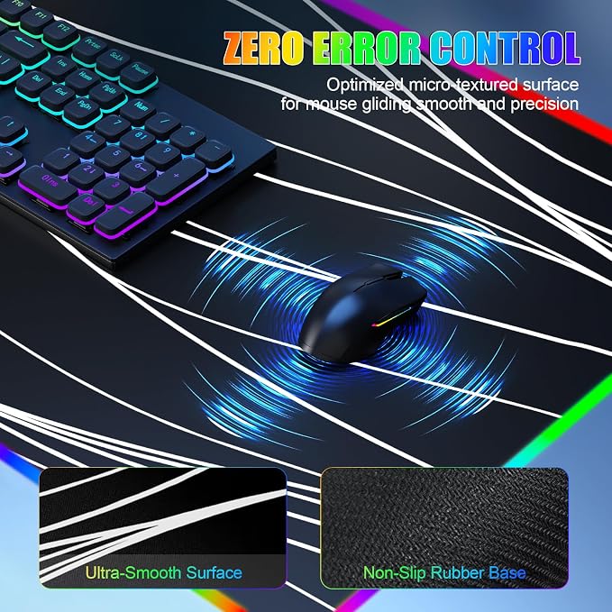 RGB Mouse Pad with Foldable Phone Stand & Wireless Charger, 31.5"x11.8" XL - Image 5