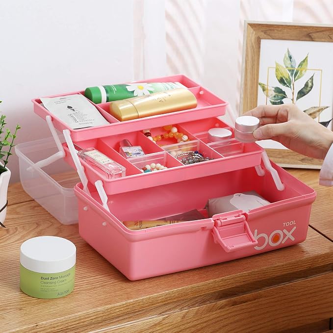 2PCS 12'' Three-Layer Clear Plastic Storage Box/Tool Box - Image 5