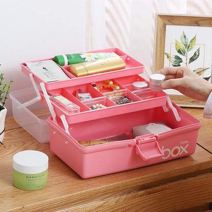 2PCS 12'' Three-Layer Clear Plastic Storage Box/Tool Box - Image 5