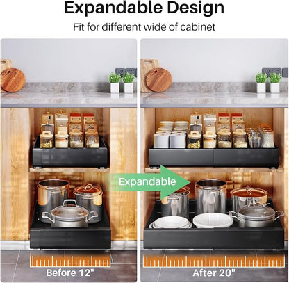 Pull out Cabinet Organizer, Expandable Heavy Duty Slide out Drawer Fixed - Image 8