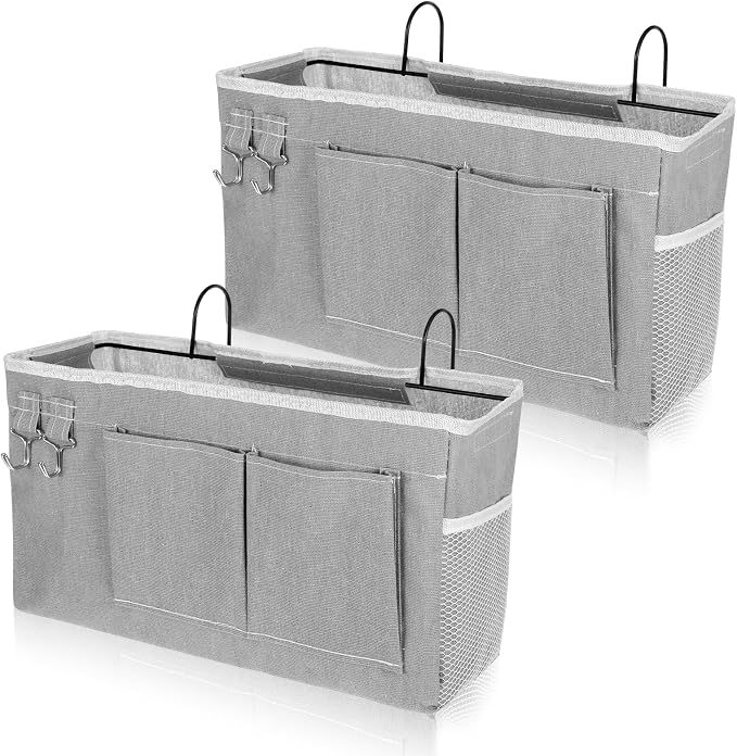 2 Pcs Bedside Caddy Storage Organizer/Bedside Storage Bag by Tobeelec