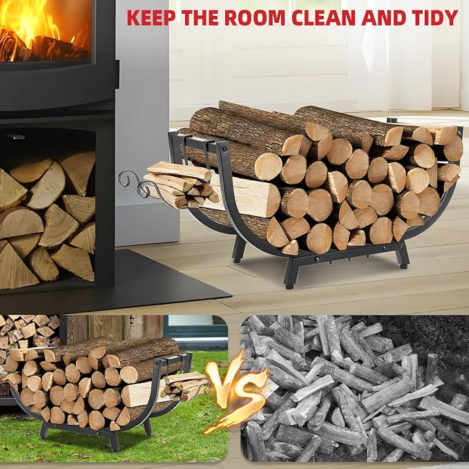 30“ Firewood Rack Outdoor and Indoor, Compact Firewood log Storage & Holder - Image 4