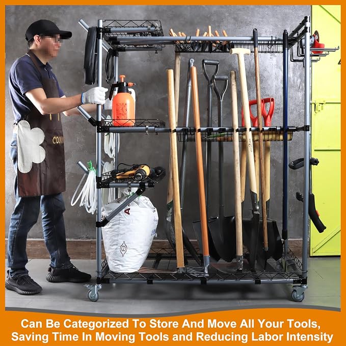 BIG Garden Tool Organizer with Wheels - Image 3
