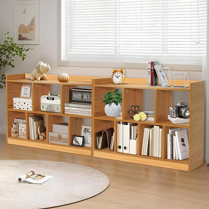 DOUSY- 7 Cube Bookshelf, Open Wooden Bookcase - Image 3