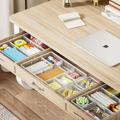 Marbrasse 3 Packs White Desk Drawer Organizers, Drawer Organizer Tray - Image 6