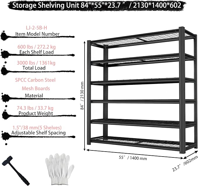 Storage Shelving Unit Heavy Duty Garage Shelves Metal Organizer Utility Rack - Image 2