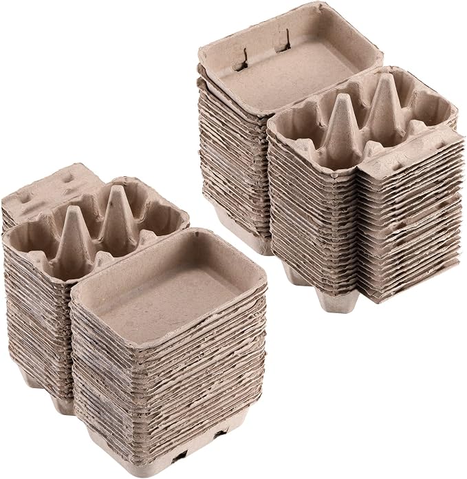 Half Dozen Egg Cartons 200 Pack, Blank Natural Pulp Box 6 Count - Image 7