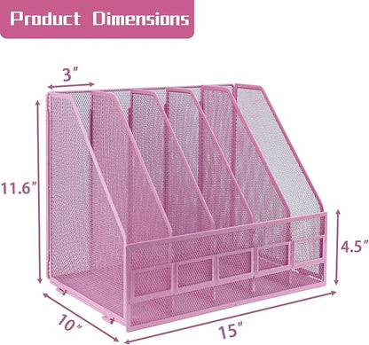 Desk Organizers, Metal Magazine File Holder - Image 2
