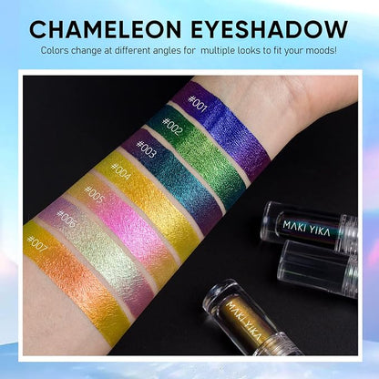 MAKI YIKA Glitter Eyeshadow Purple Liquid Multichrome Eyeshadows Long Lasting - Image 6
