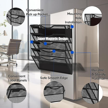 5-Tier Magnetic File Holder, No Drilling Installation File Cabinet Organizer - Image 7