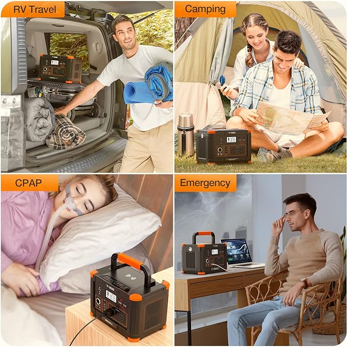 GRECELL Portable Power Station 500W, 519Wh/140400mAh Solar Generator Backup - Image 3