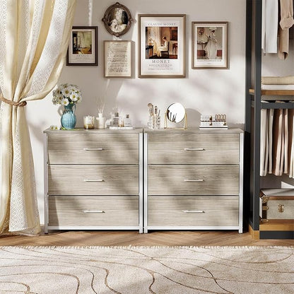 Nightstand, End Table, Bedside Table, Tall Fabric Dresser - Image 9