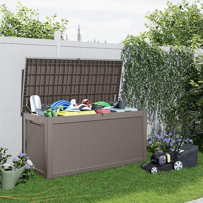 320 Gallon Outdoor Deck Box, Storage Lockable Waterproof Patio Furniture - Image 7