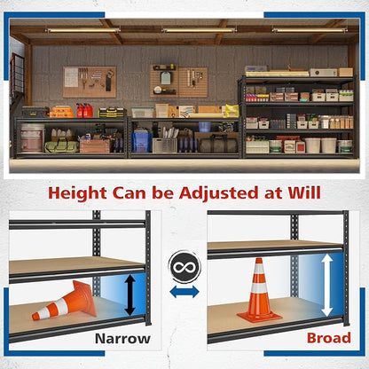 59.8"W Metal Shelving 59.8"H Storage Shelves 2200LBS Garage Shelving Adjustable - Image 5