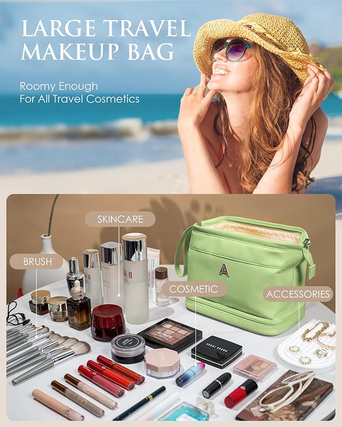 Gifts for Teen Girls 16-18, Initial Large Makeup Bag, Bride To Be Gifts - Image 3