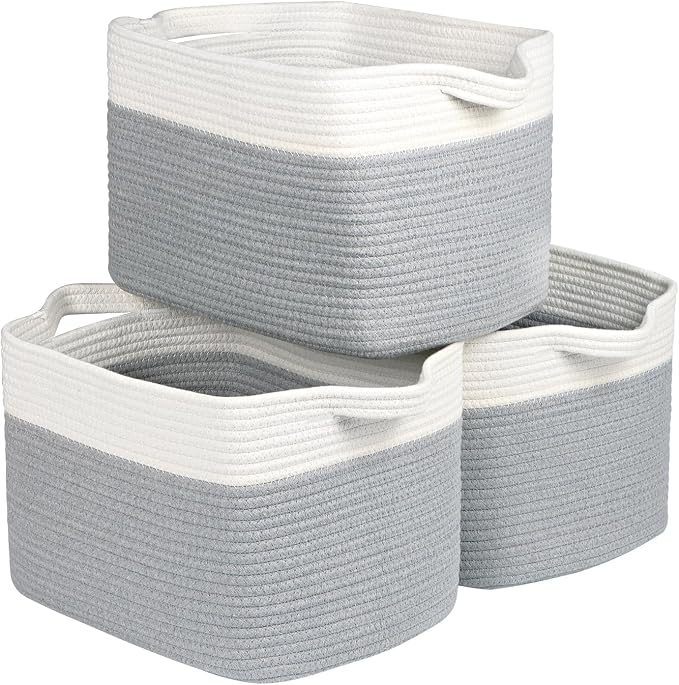 Kntiwiwo Storage Baskets for Organizing 14.7”x11”x9.6” Rope Storage Baskets for by Kntiwiwo