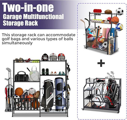 Sports Equipment Organizer, Heavy Duty Golf Bags Stand, Extra Large Ball - Image 2