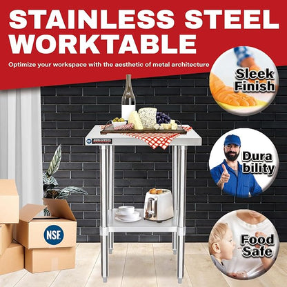 DuraSteel 24x18 Small Stainless Steel Table - Image 2
