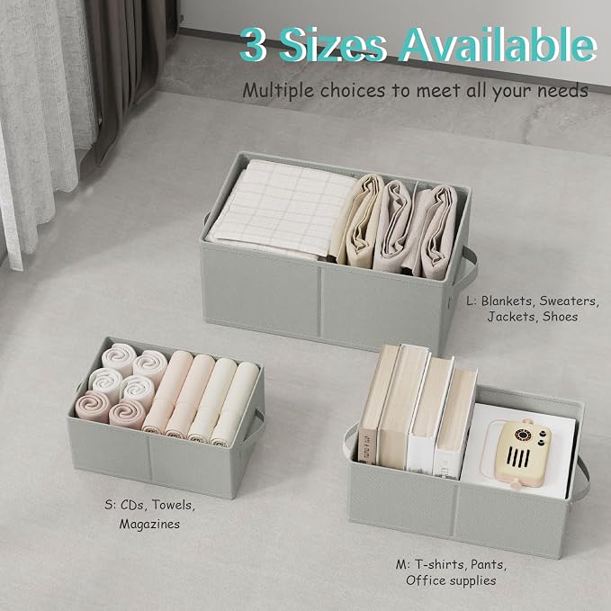 Storage Bins, 3 Pack Foldable Cloth Basket, Cube Organizer - Image 5