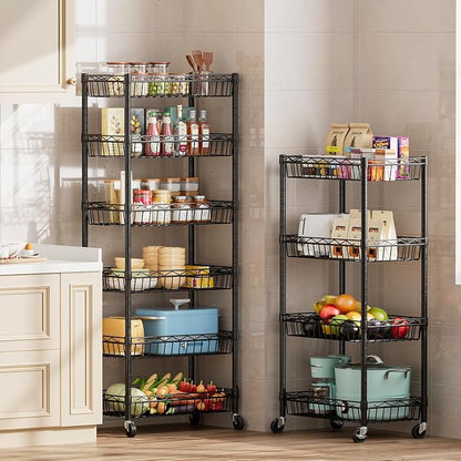 SINGAYE 6 Tier Basket Shelf Wire Shelving Unit Adjustable Storage Shelves Big - Image 9
